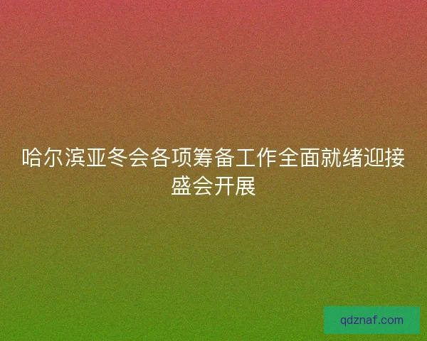 哈尔滨亚冬会各项筹备工作全面就绪迎接盛会开展 哈尔滨亚冬会各项筹备工作全面就绪迎接盛会开展
