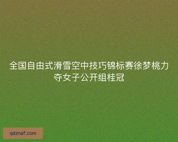 全国自由式滑雪空中技巧锦标赛徐梦桃力夺女子公开组桂冠 全国自由式滑雪空中技巧锦标赛徐梦桃力夺女子公开组桂冠